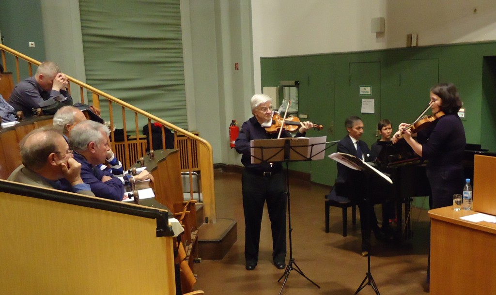 Professor Klaus Toyka, Frank Lubnow and Daniela Braun  performing the Vivaldi Double Concerto in a-Minor