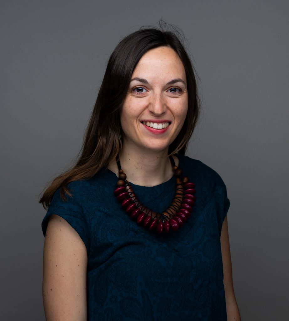 Chest-height portrait photo of Katina Aleksovska, smiling