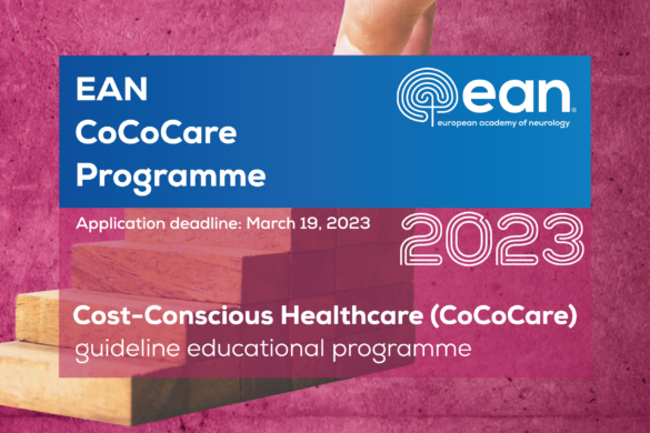 graphic of a block staircase with text announcing the application deadline to the EAN's new Cost-Conscious Healthcare (CoCoCare) programme