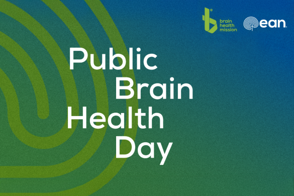 Public Brain Health Day in white text on a green and blue coloured background