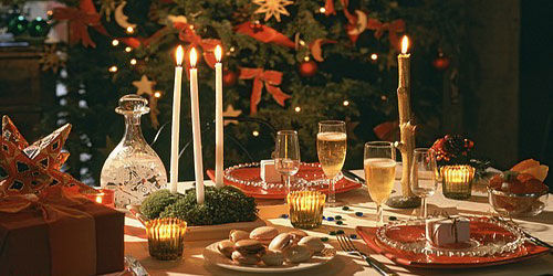 In France, Christmas is celebrated with a large Christmas feast, called “”. It usually takes place on Christmas eve or in the early hours of Christmas morning, after midnight mass. Typical foods include Turkey stuffed with chestnuts, goose, oysters and foie gras. 