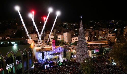 Israel is a predominately Jewish country, so although the Christmas story took place there, it is not widely celebrated. The largest Christian population is in the town of Nazareth (where Jesus grew up). Nazareth has a lot of Christmas decorations and there is also a Christmas Eve parade as well as fireworks at midnight